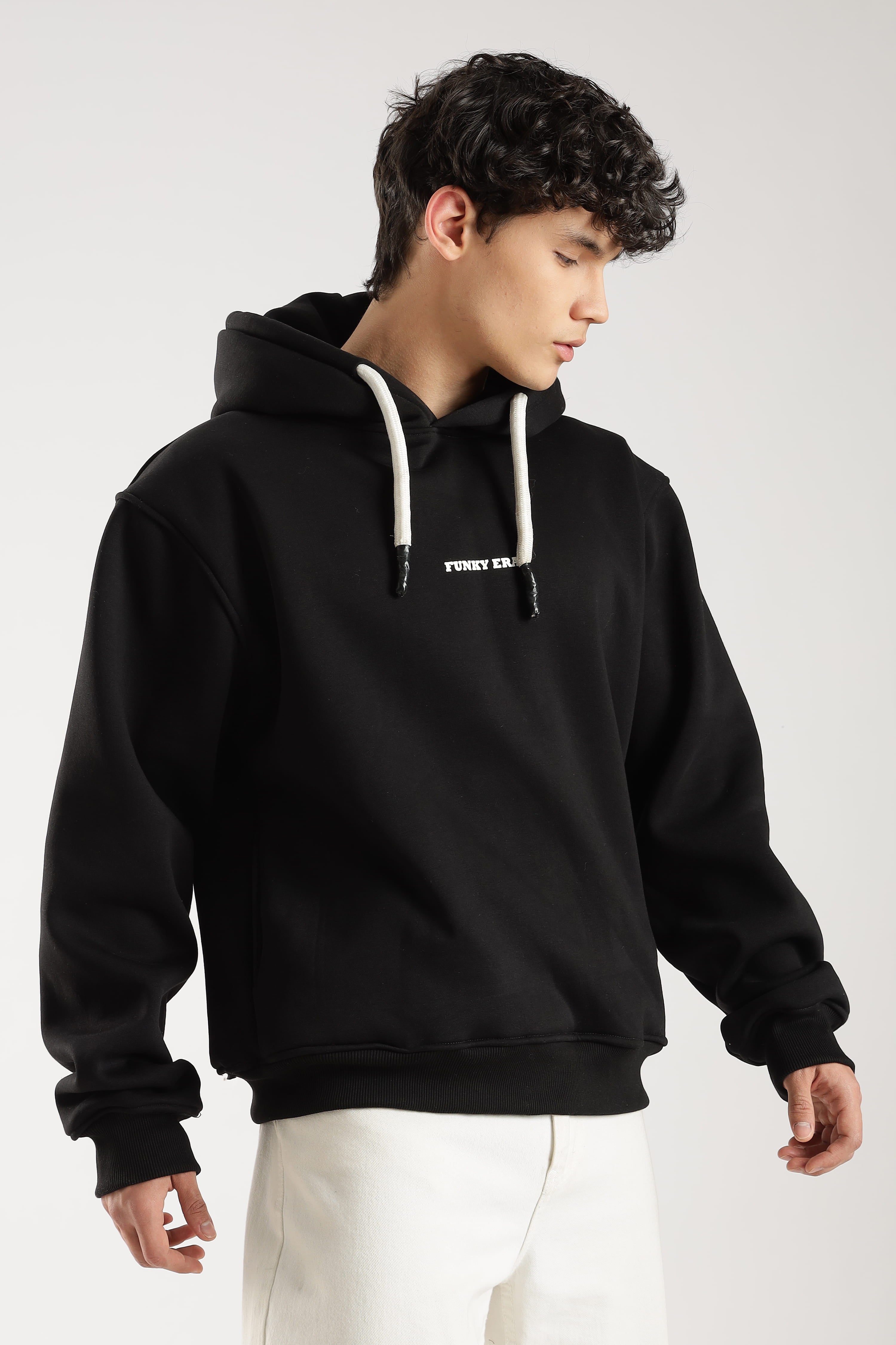 Black signature oversized heavyweight hoodie
