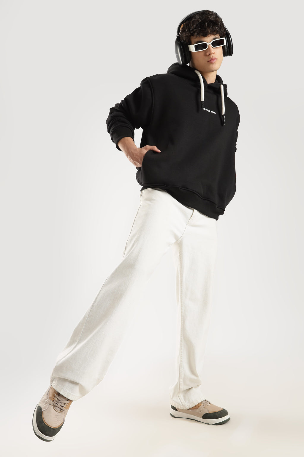 Black signature oversized heavyweight hoodie