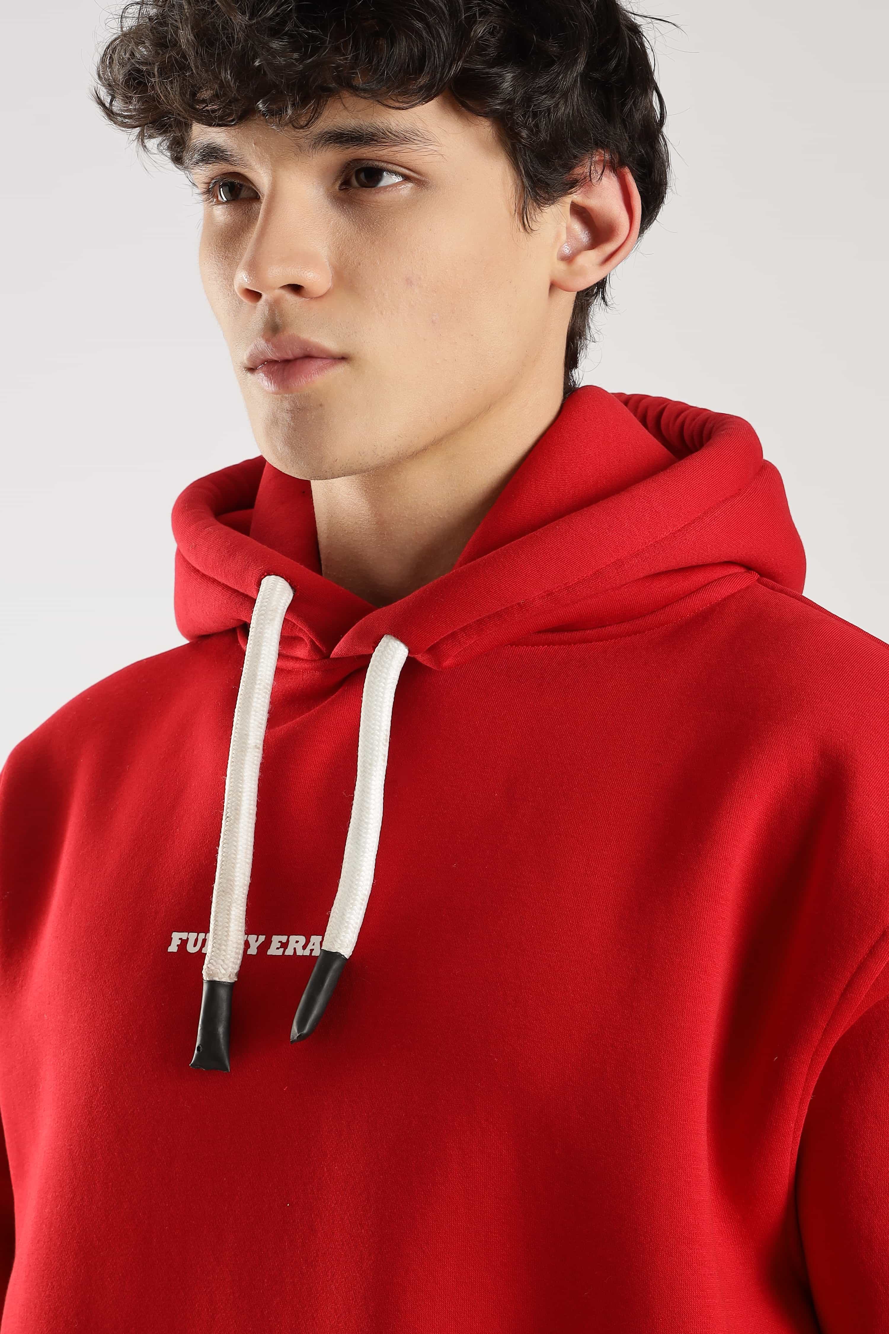 Red signature oversized heavyweight hoodie