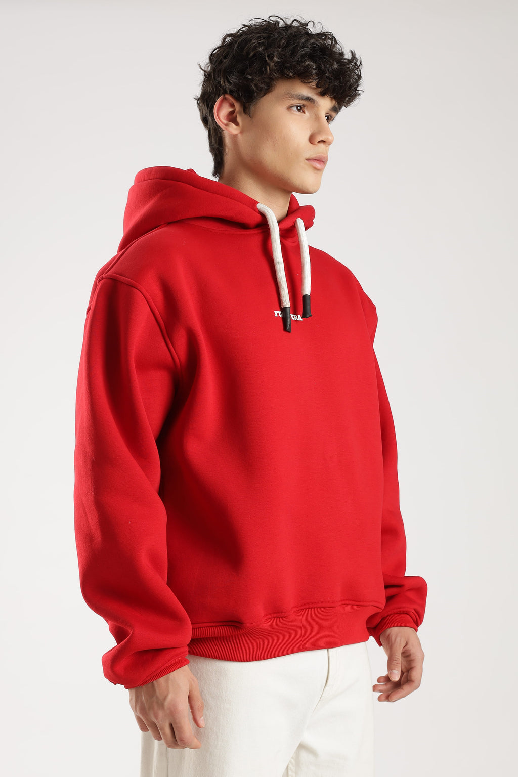 Red signature oversized heavyweight hoodie