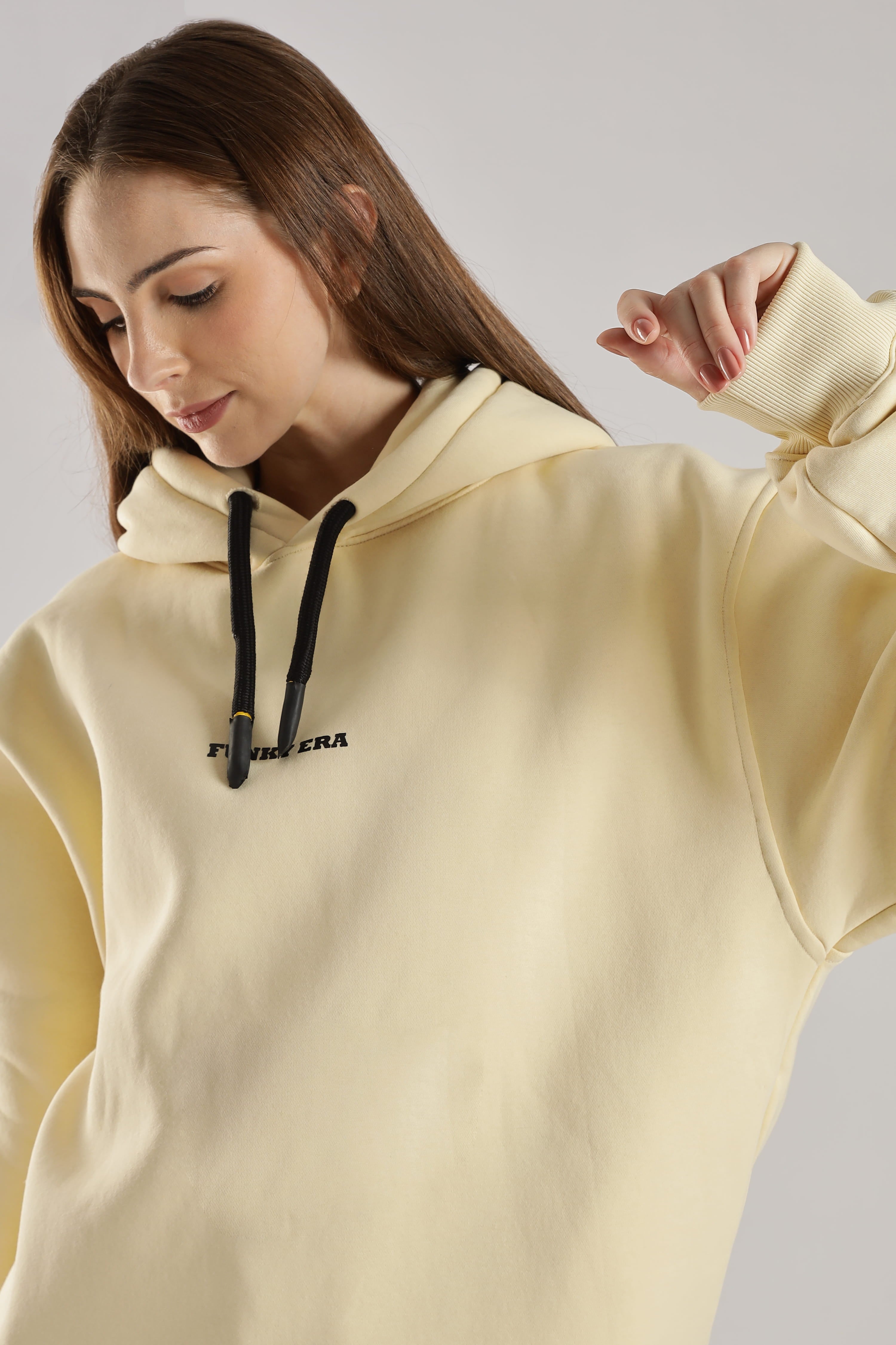 Cream signature oversized heavyweight hoodie