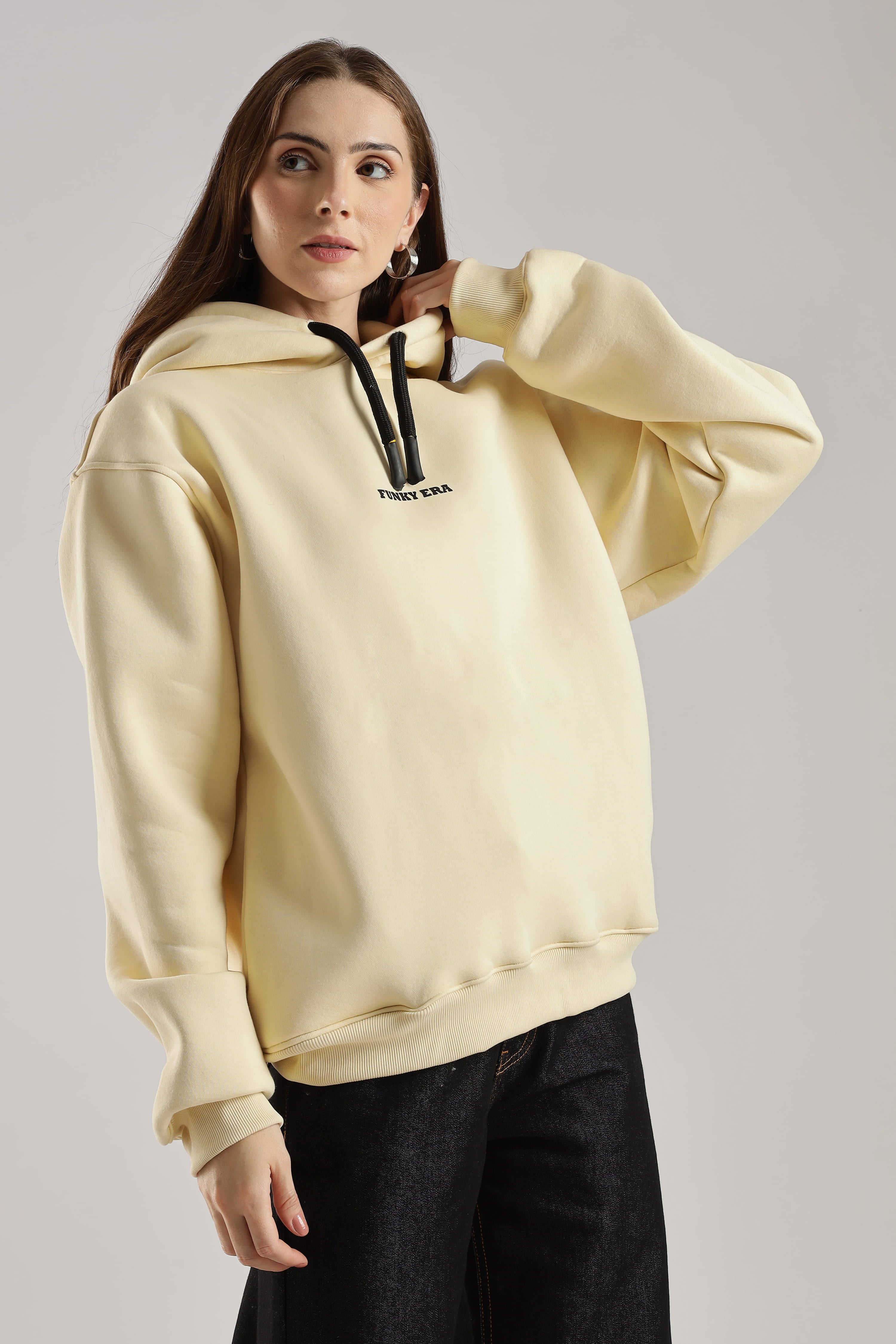 Cream signature oversized heavyweight hoodie