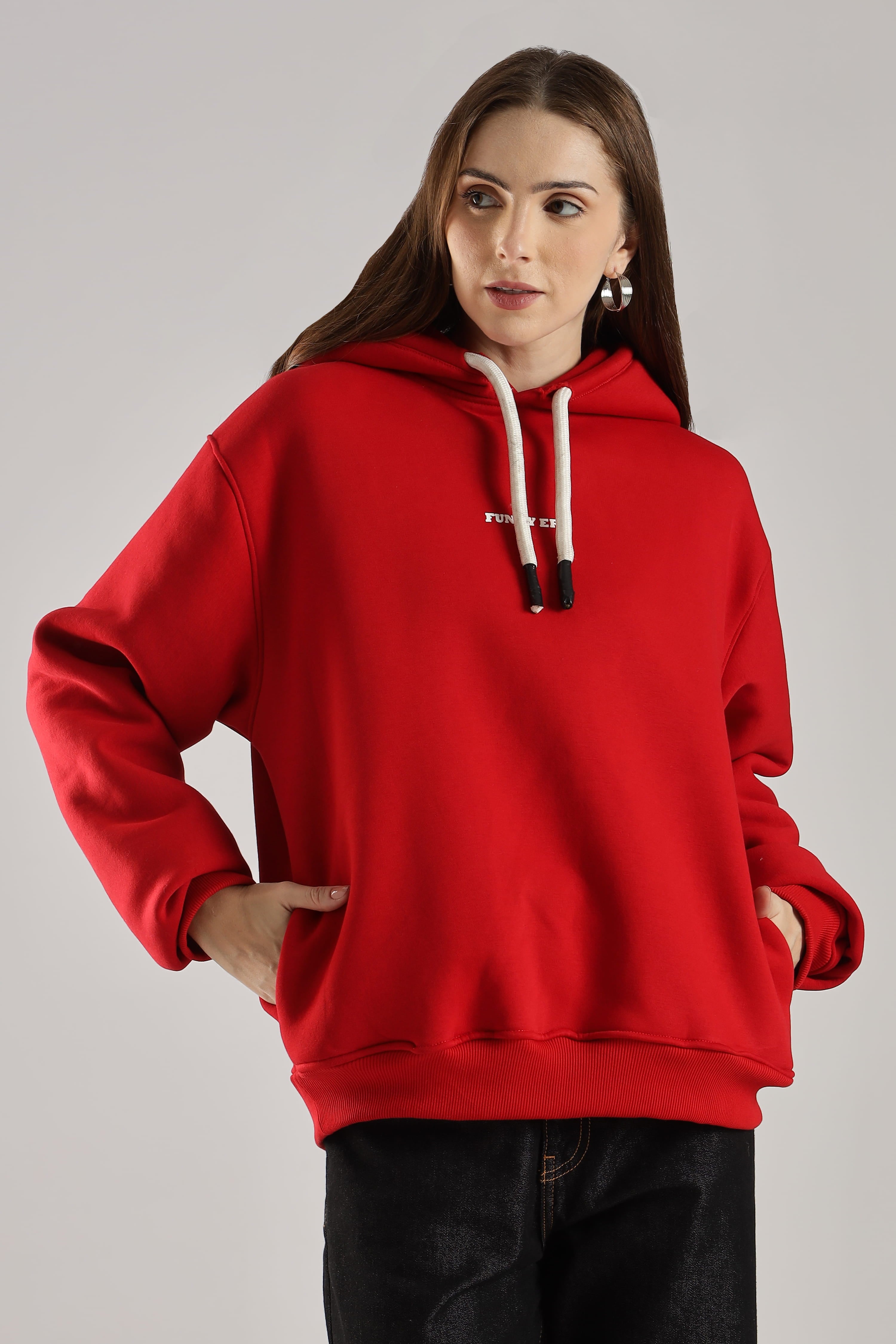 Red signature oversized heavyweight hoodie