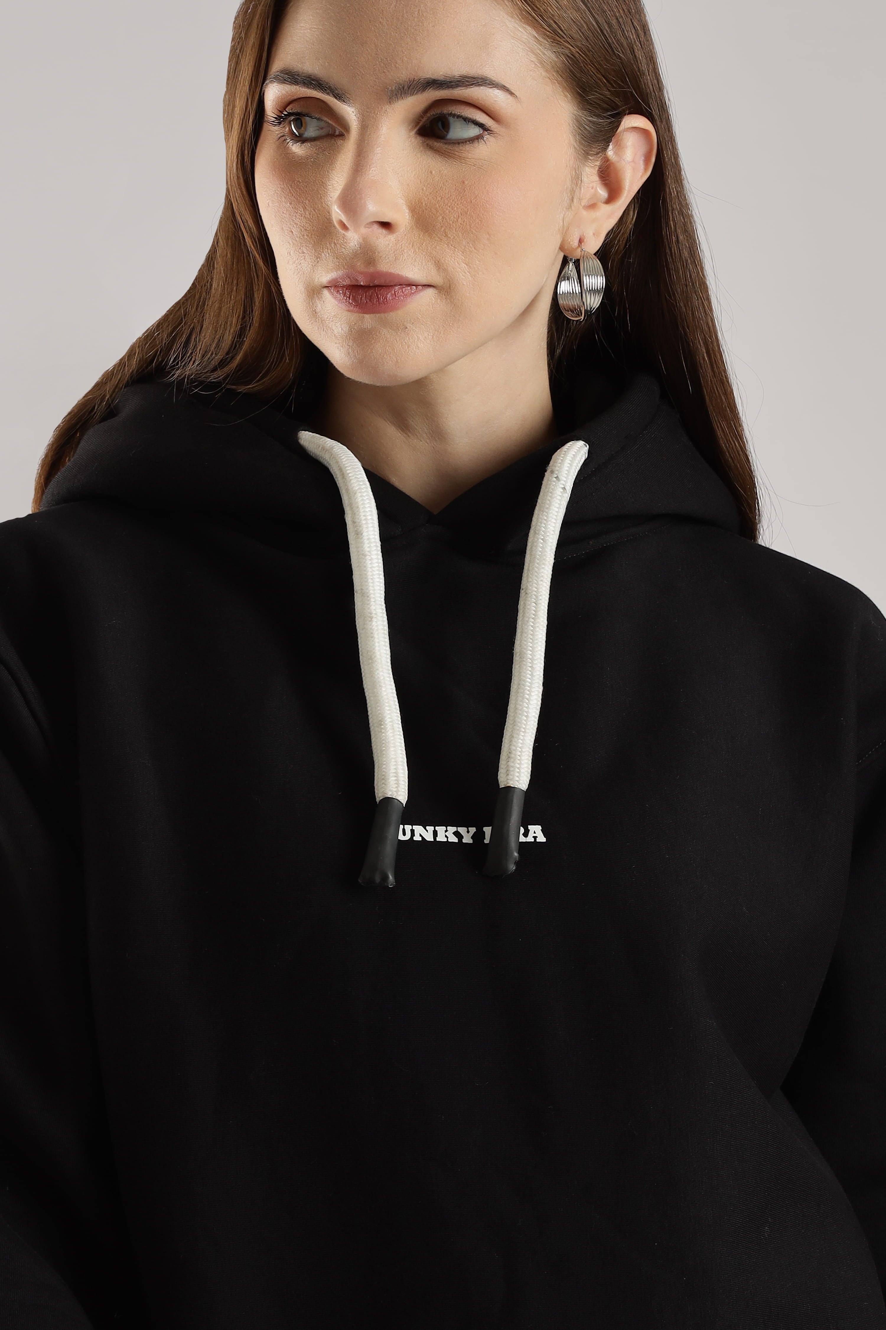 Black signature oversized heavyweight hoodie