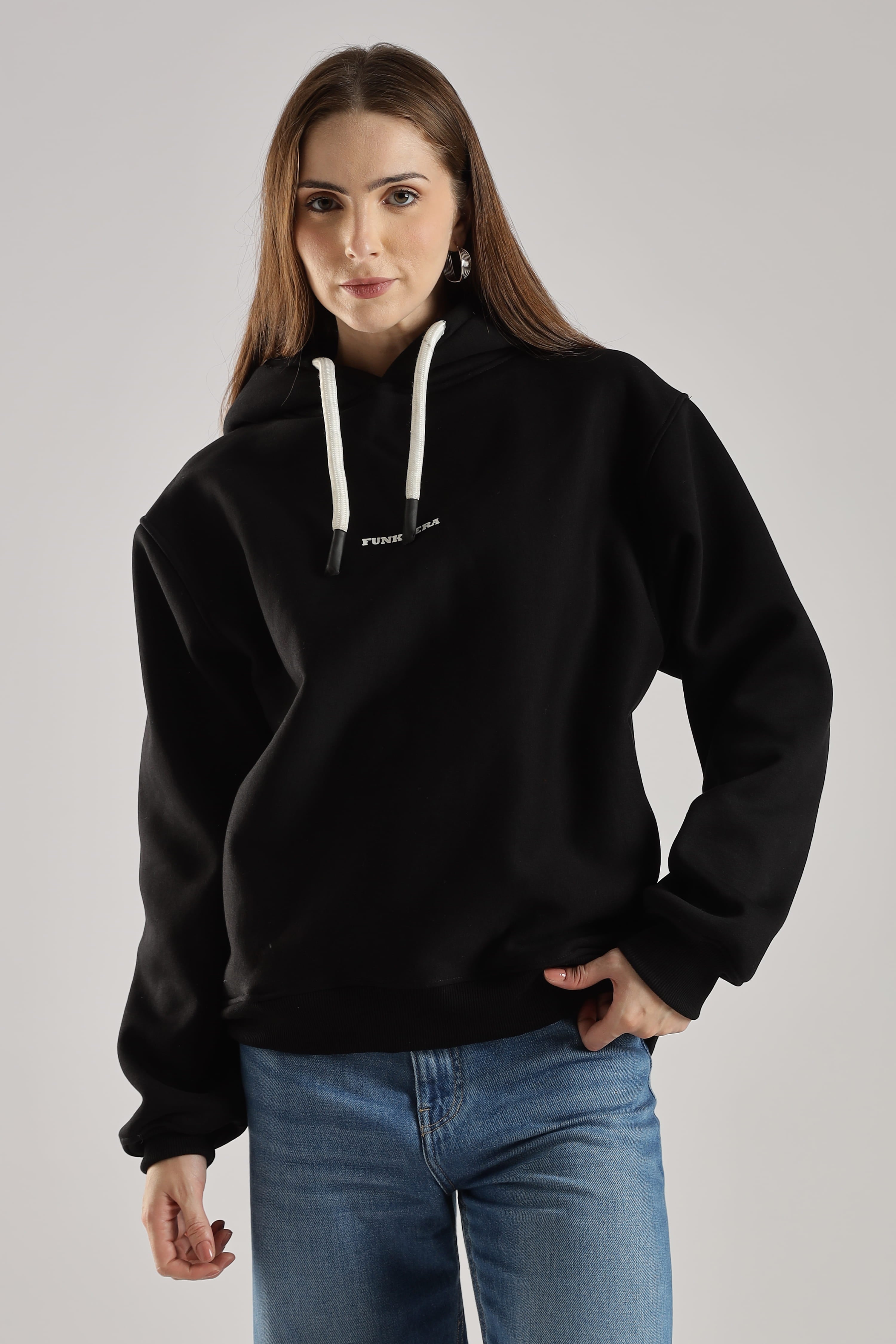 Black signature oversized heavyweight hoodie