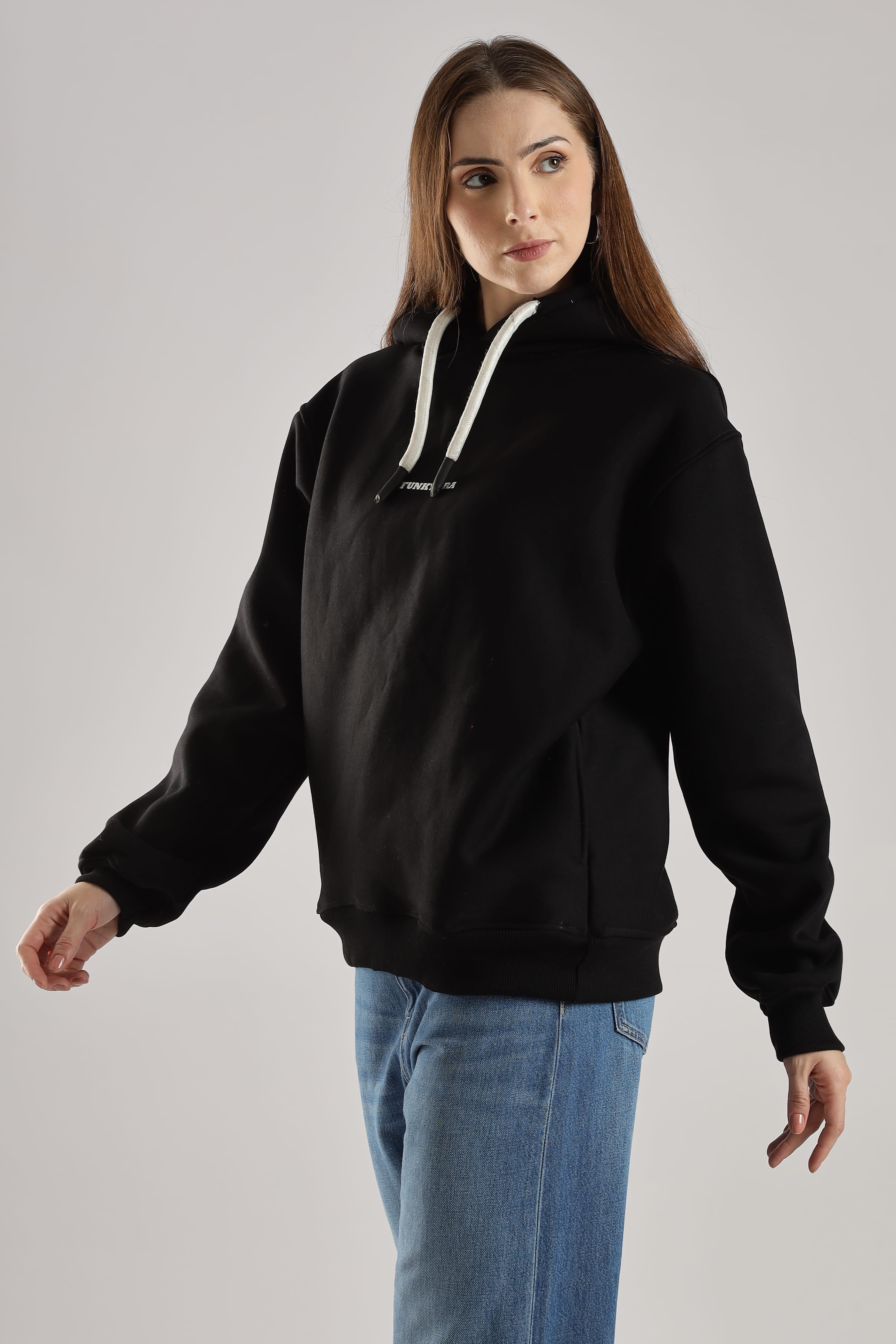 Black signature oversized heavyweight hoodie