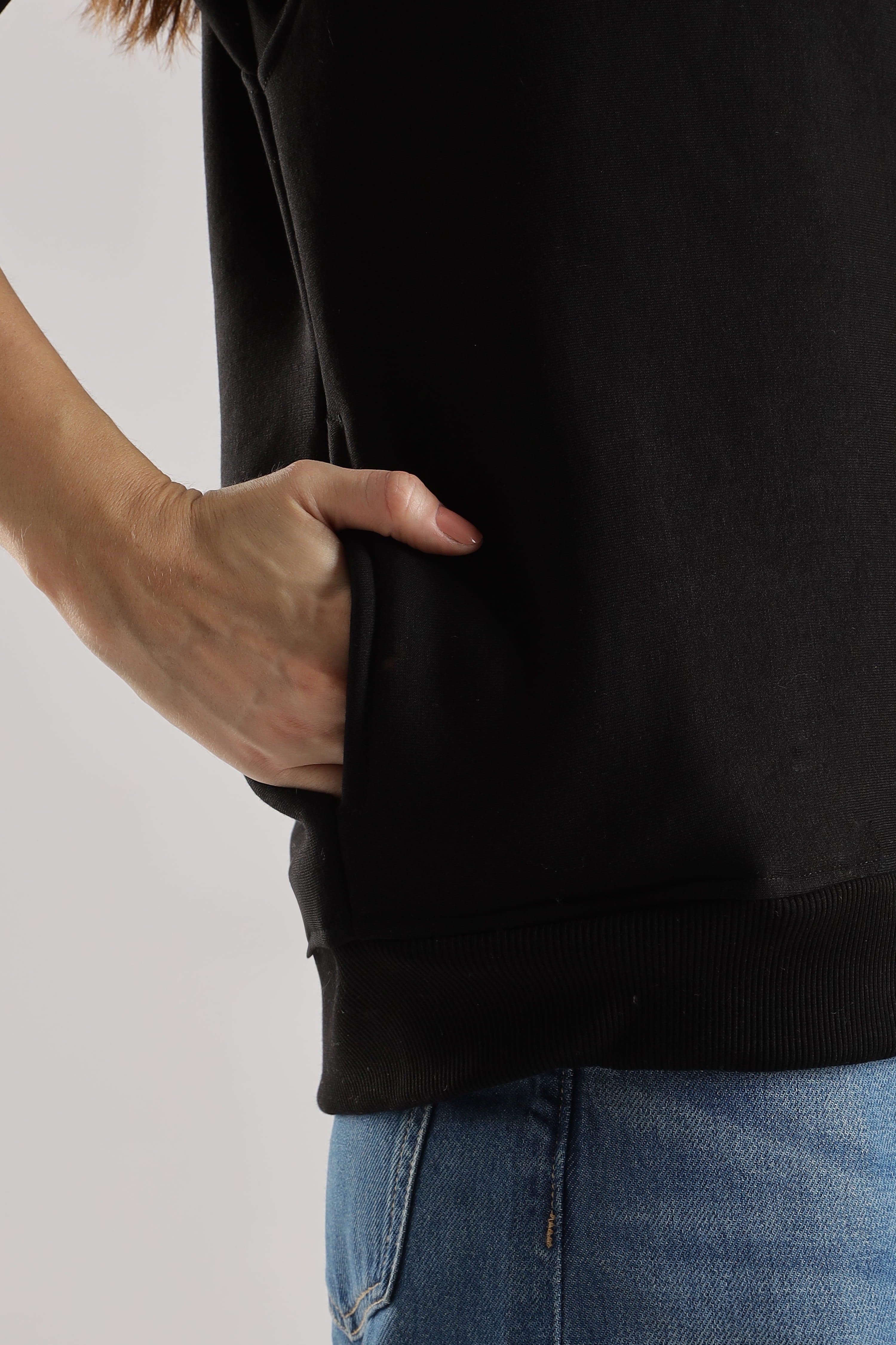 Black signature oversized heavyweight hoodie