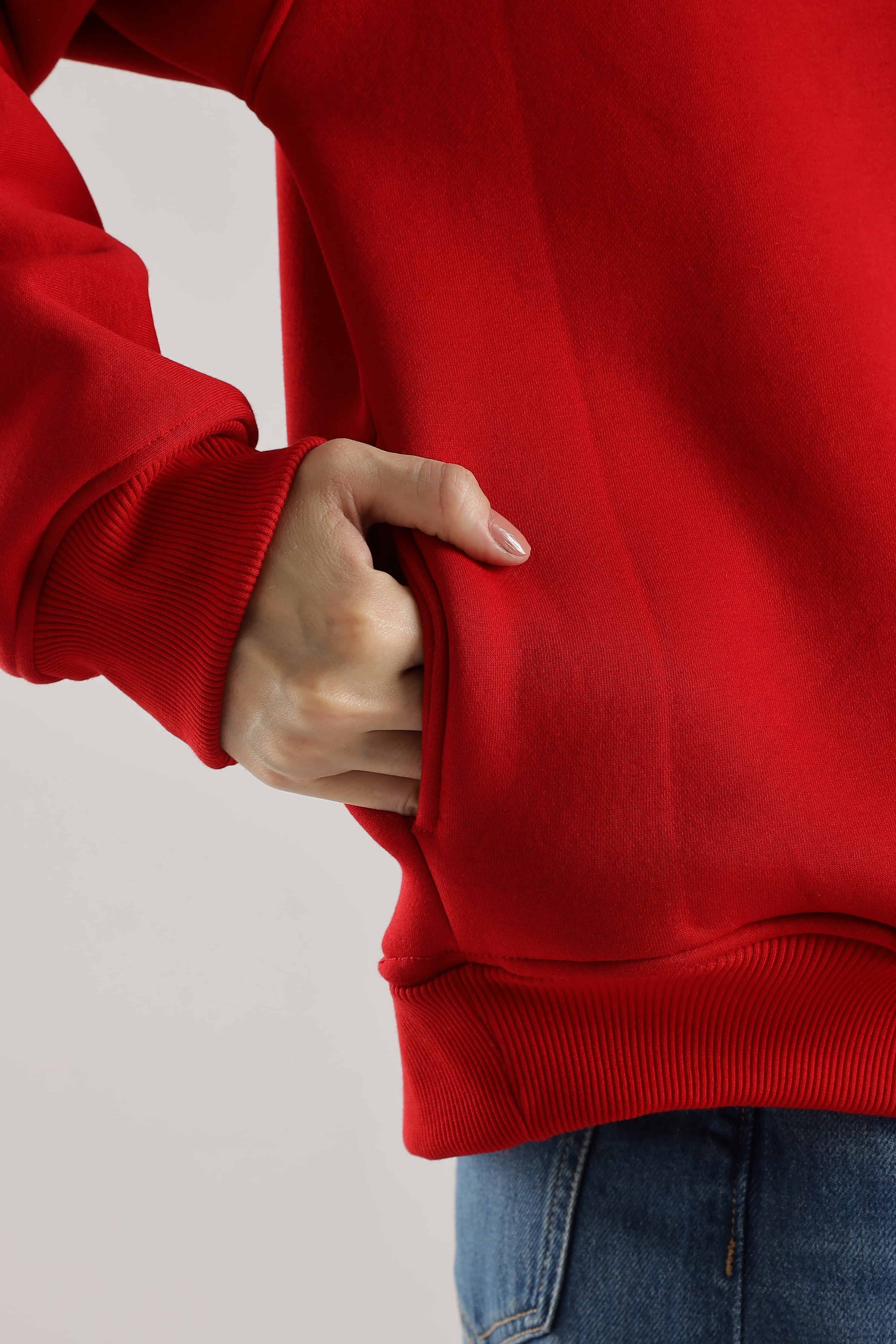 Red signature oversized heavyweight hoodie