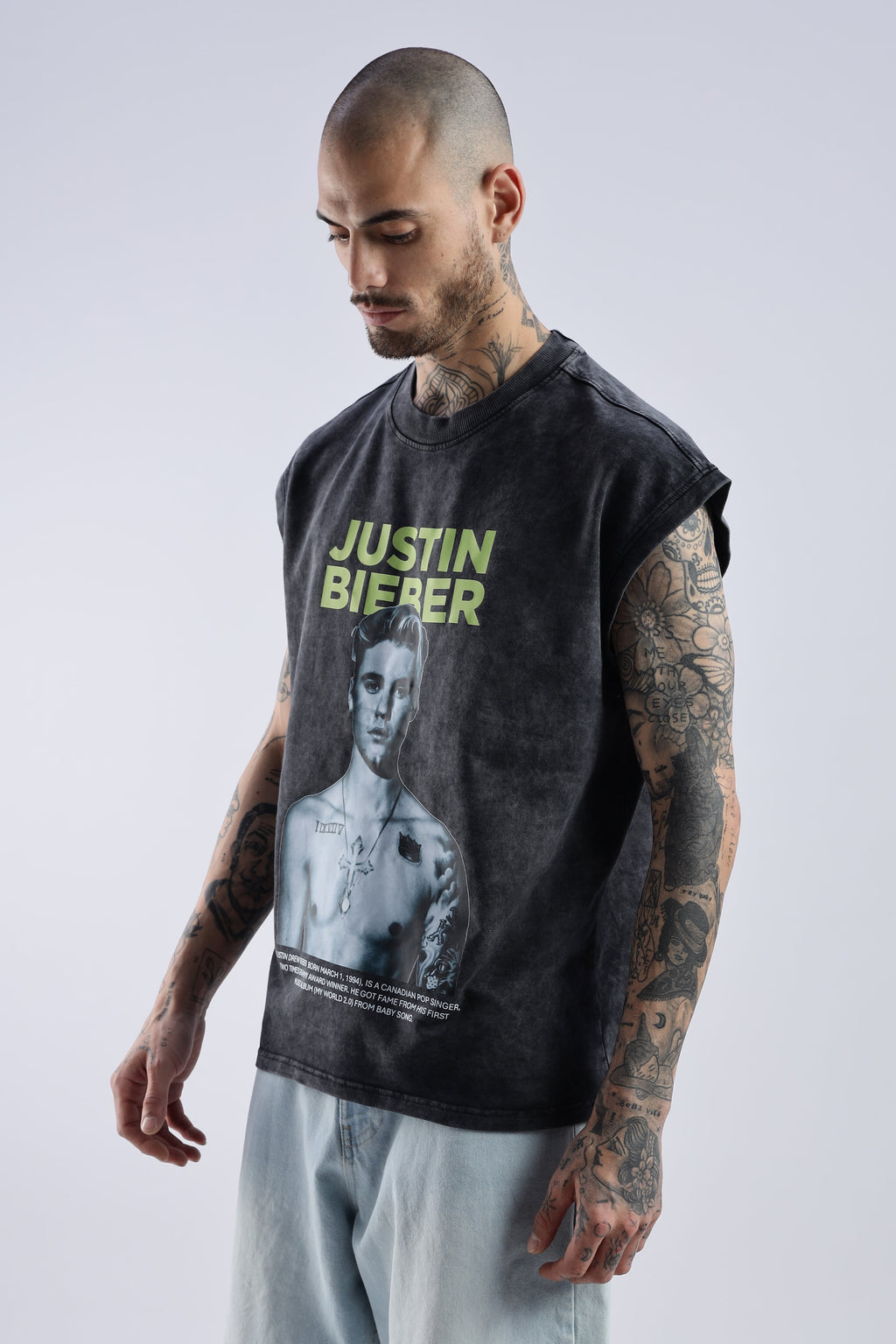 Acid Wash Black Justin Bieber Tank