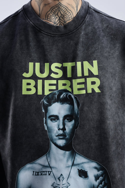 Acid Wash Black Justin Bieber Tank