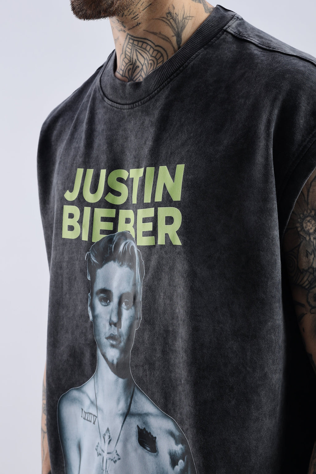 Acid Wash Black Justin Bieber Tank