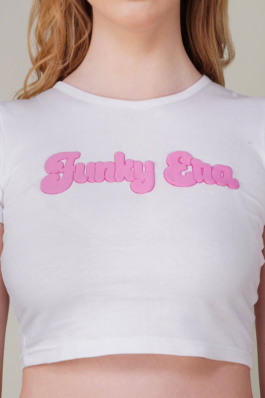 White Puffed Signature Baby Tee