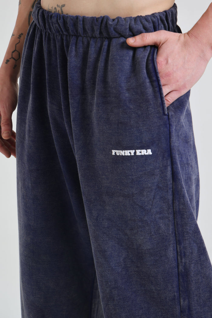 Denim Blue Faded Heavyweight Loose Fit Joggers