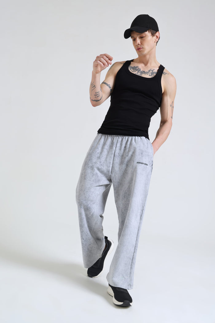 Grey Faded Heavyweight Loose Fit Joggers