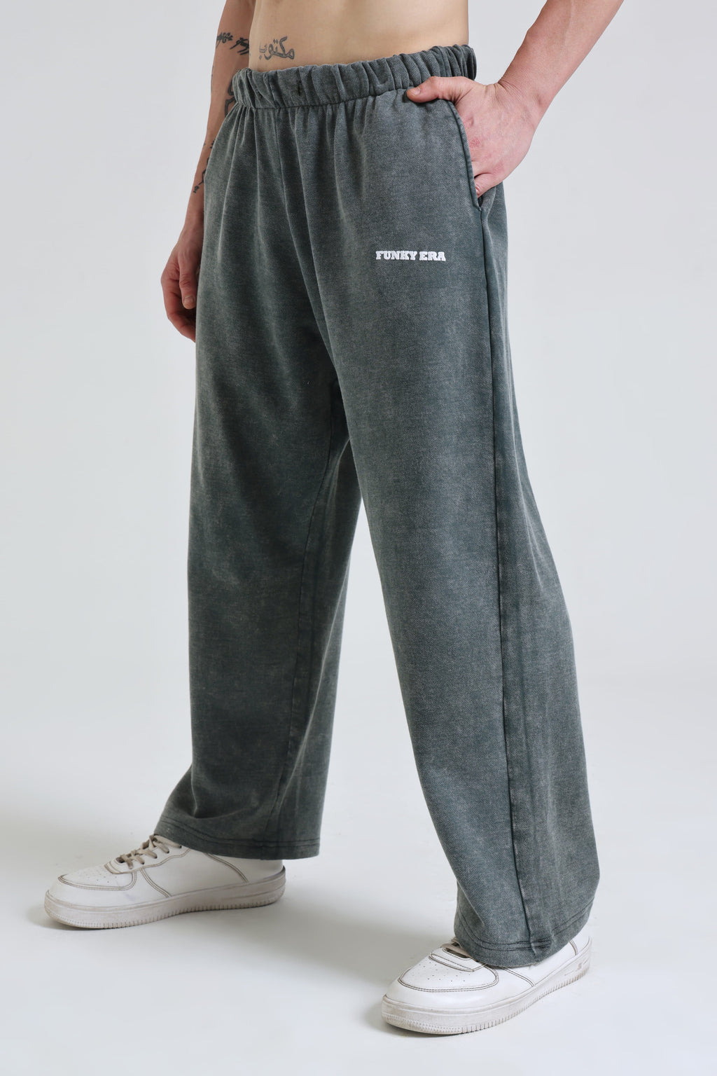 Olive Faded Heavyweight Loose Fit Joggers