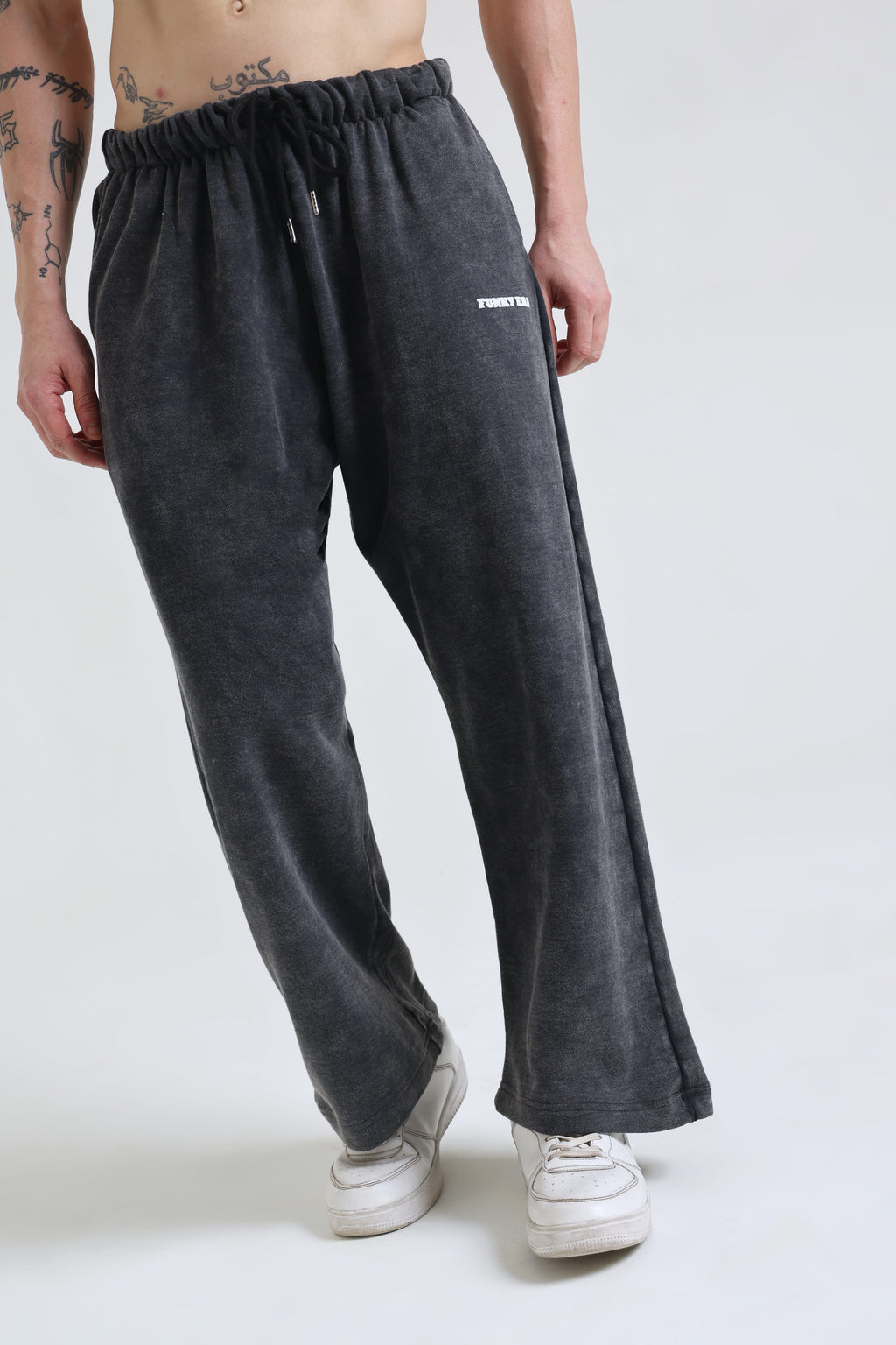 Black Faded Heavyweight Loose Fit Joggers