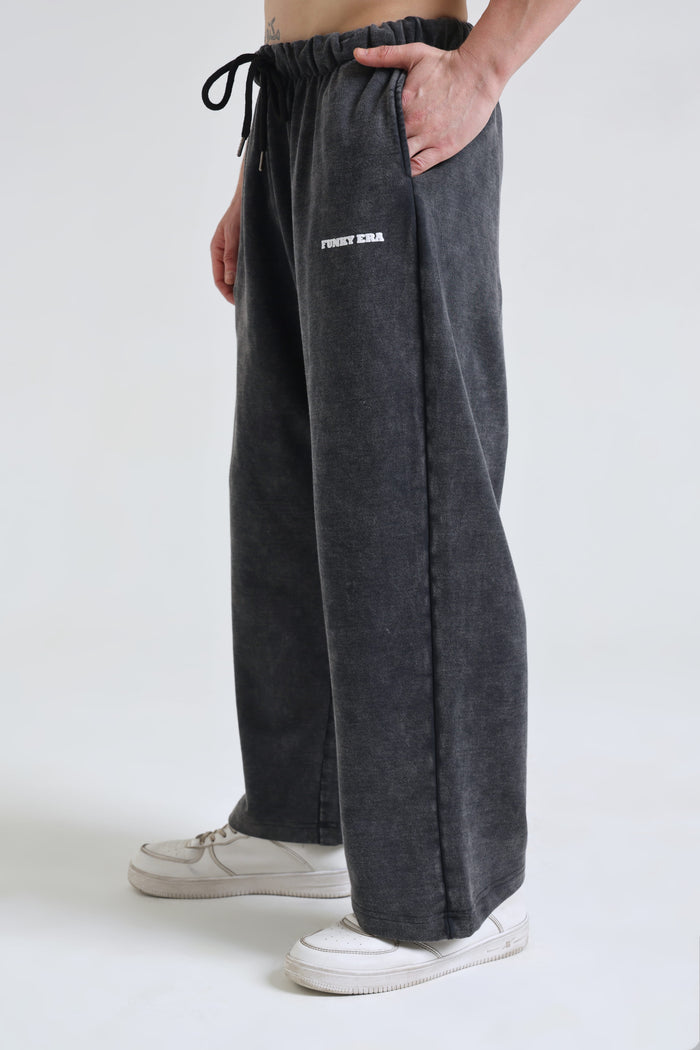Black Faded Heavyweight Loose Fit Joggers