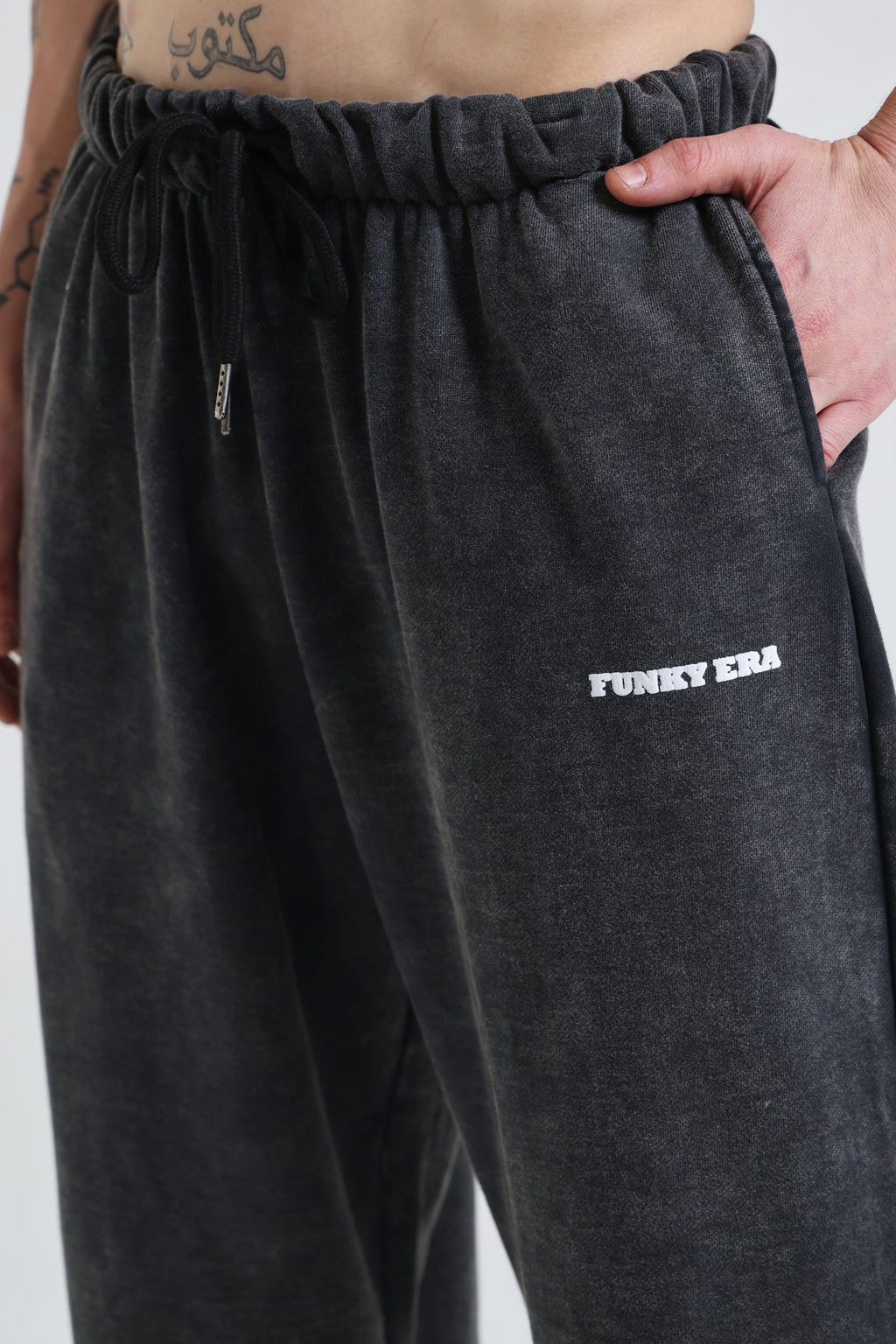 Black Faded Heavyweight Loose Fit Joggers