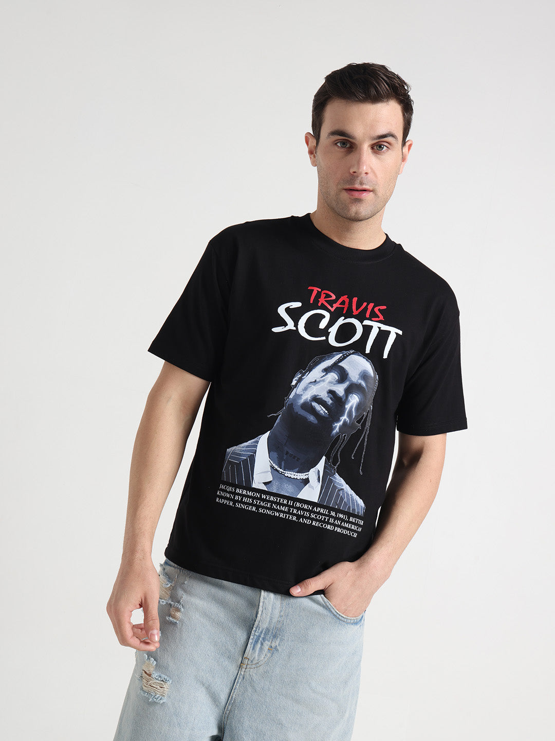 Travis Scott Black Oversized Tee