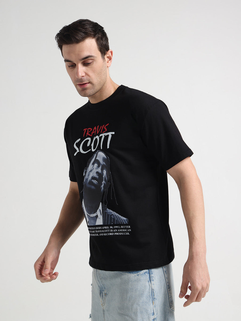 Travis Scott Black Oversized Tee