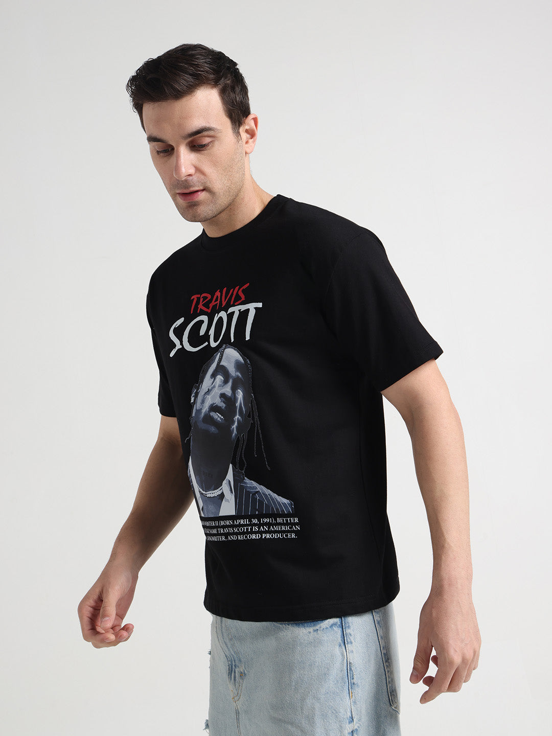 Travis Scott Black Oversized Tee