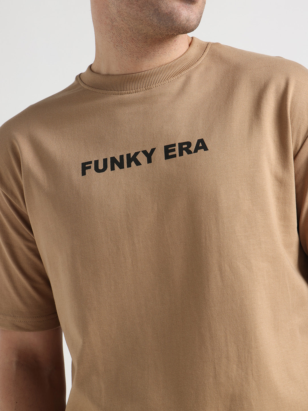 Good Vibes Beige Oversized Tee