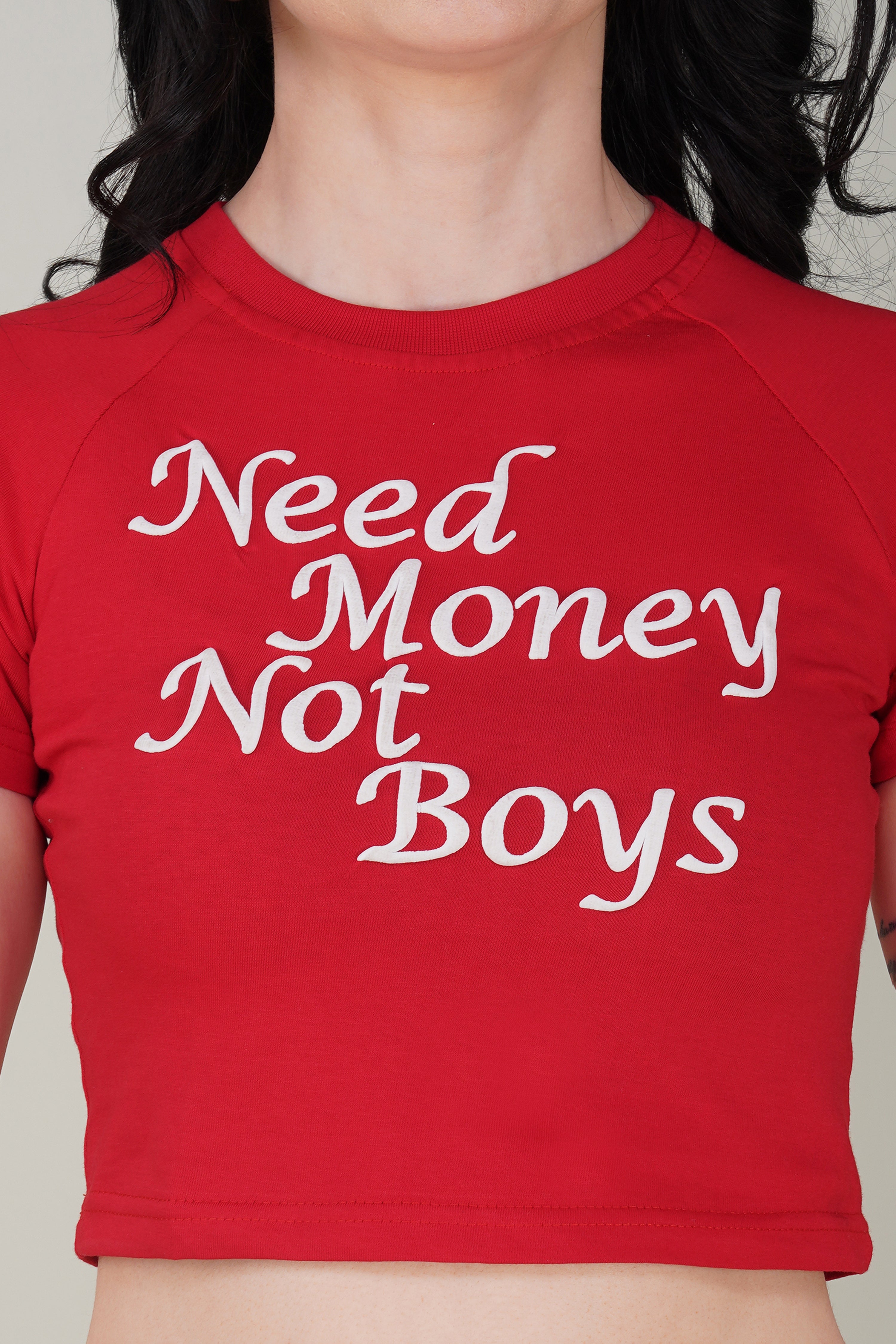 Need Money not Boys Puffed Raglan Baby Tee