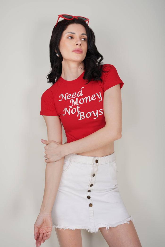 Need Money not Boys Puffed Raglan Baby Tee