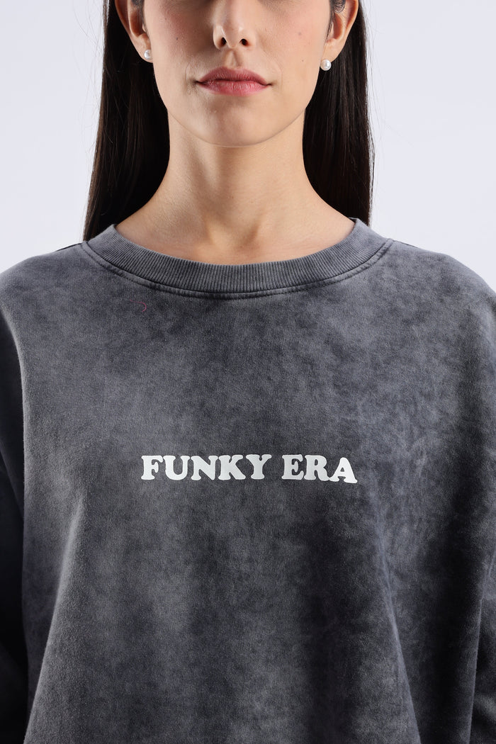 Acid Wash Black Freedom Oversized Tee