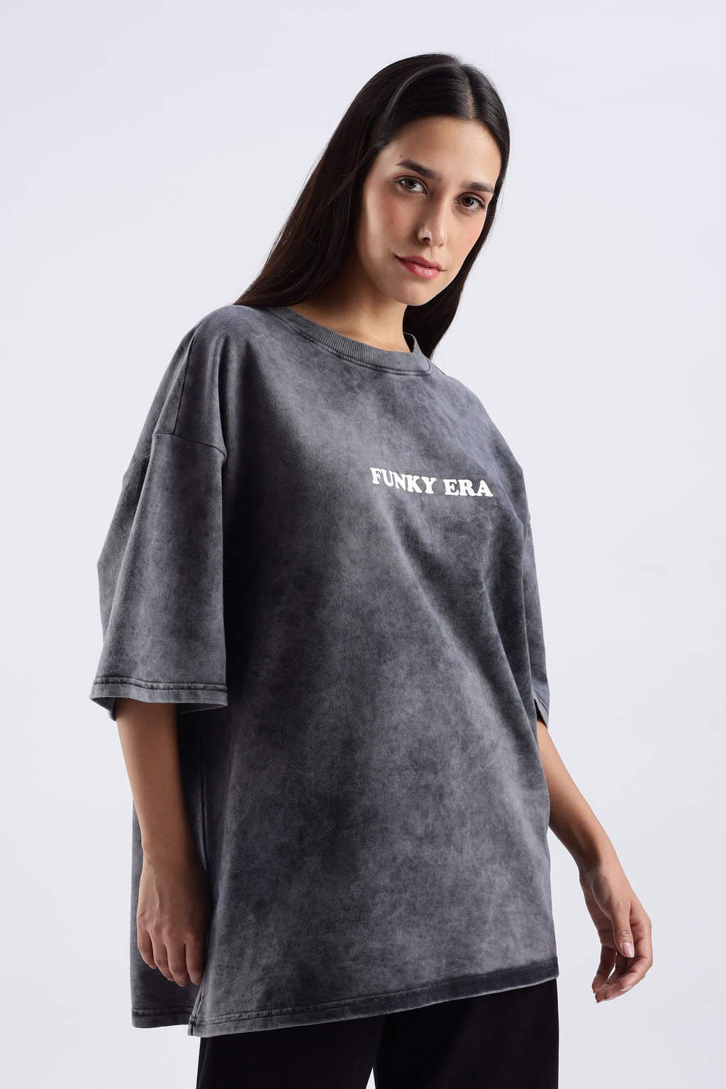 Acid Wash Black Freedom Oversized Tee